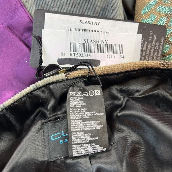 Y2K Custo Barcelona NWT 2006 slash NY zip and glitter pencil skirt, 34 or 0 - Picture 10 of 10